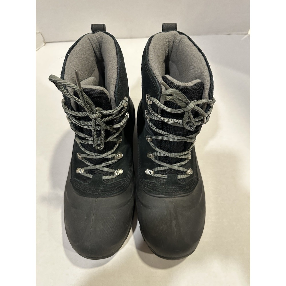 Sorel Buxton Lace Snow Boots Waterproof Suede Rubber Shell Black Mens Size 10
